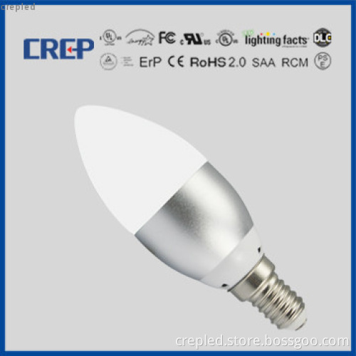 2700K Ra80 dimmable Erp ul led candle light 6w 550lm